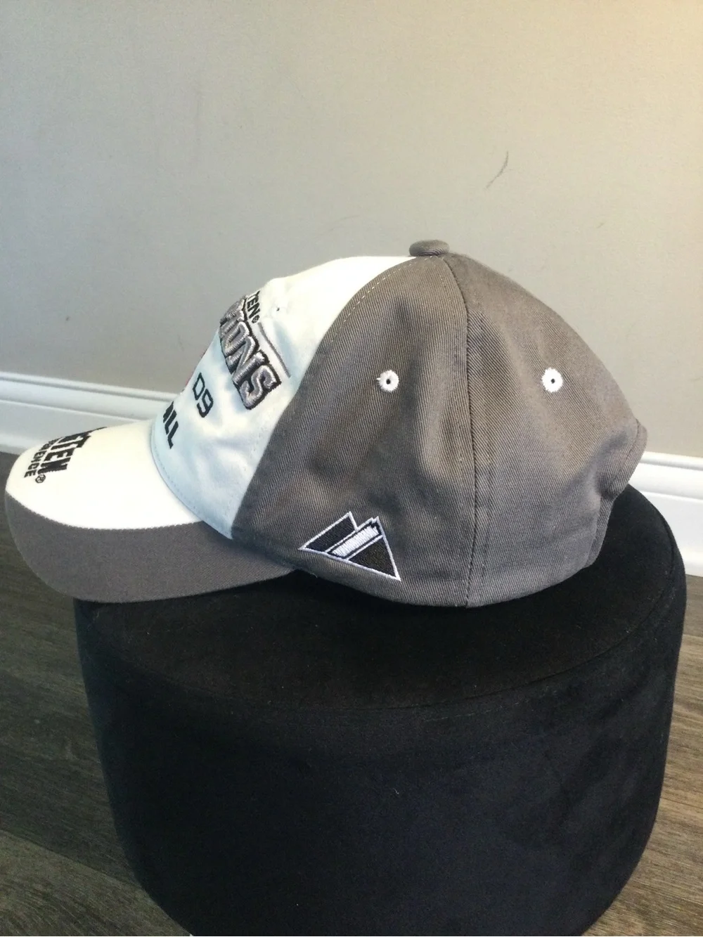 Majestic White Gray and Red Champions Football Cap
